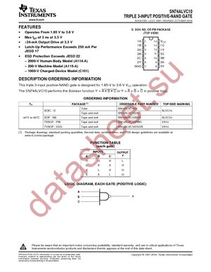 SN74ALVC10PWRE4 datasheet  